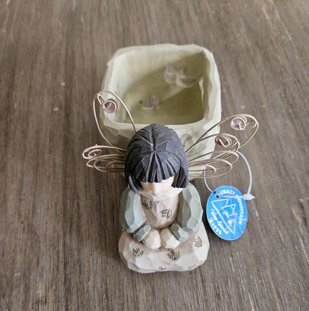 Crazy Mountain Gifts Angel With Votive Candleholder